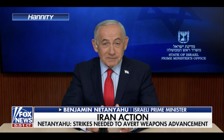 Thủ tướng Benjamin Netanyahu trả lời phỏng vấn kênh Fox News. (Ảnh chụp màn hình: Fox News/YouTube)