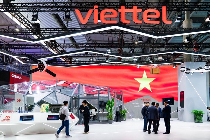 Toàn cảnh gian hàng Viettel tại MWC Barcelona 2026. (Nguồn: Viettel)