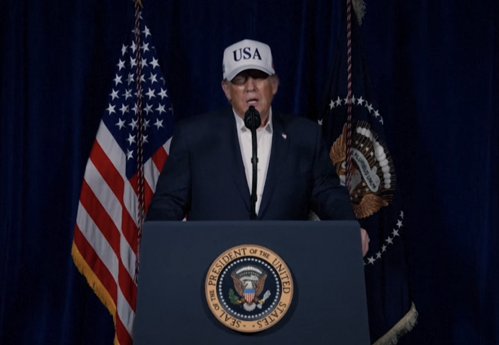 Tổng thống Trump cho biết mục tiêu của chiến dịch là bảo vệ người dân Mỹ bằng cách loại bỏ "mối đe dọa cận kề từ chính phủ Iran". (Nguồn: Truth Social)