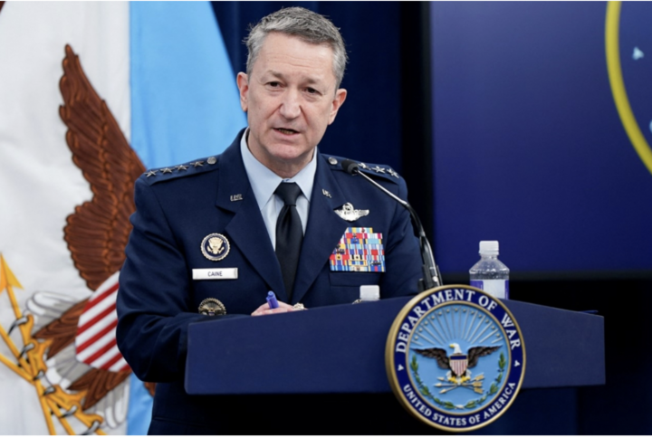 Tướng Dan Caine, Chủ tịch Hội đồng Tham mưu trưởng Liên quân Mỹ. Ảnh: Reuters