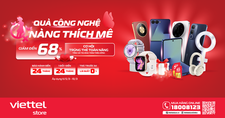 Viettel Store ưu đãi tới 68% nhân ngày Quốc tế Phụ nữ 8/3 - 1