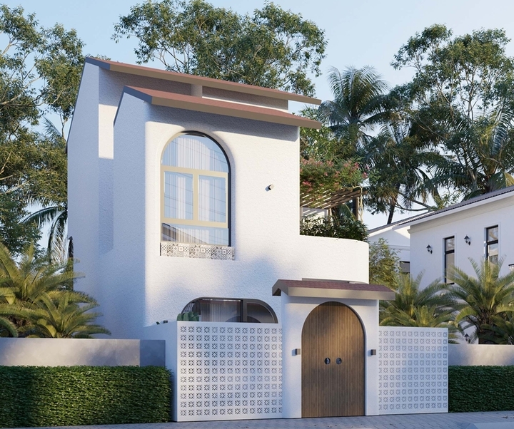 Hàng rào gạch bông gió có tính thẩm mỹ cao. (Ảnh: SBShouse)