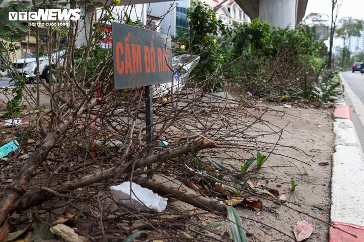 Dọc khu vực gầm cầu tuyến đường sắt trên cao Cát Linh – Hà Đông được cắm nhiều biển cảnh báo “cấm đổ rác”. Tuy nhiên, ngay trước các biển cấm, rác thải vẫn bị vứt bừa bãi, gây mất mỹ quan đô thị.