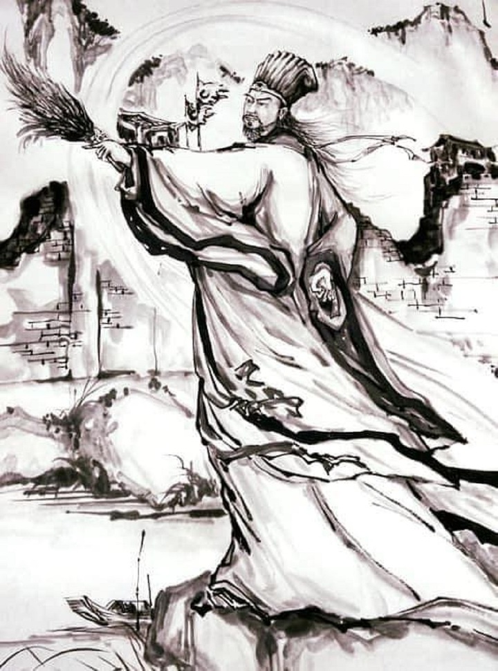 Hình ảnh Gia Cát Lượng được người Trung Quốc khắc hoạ.