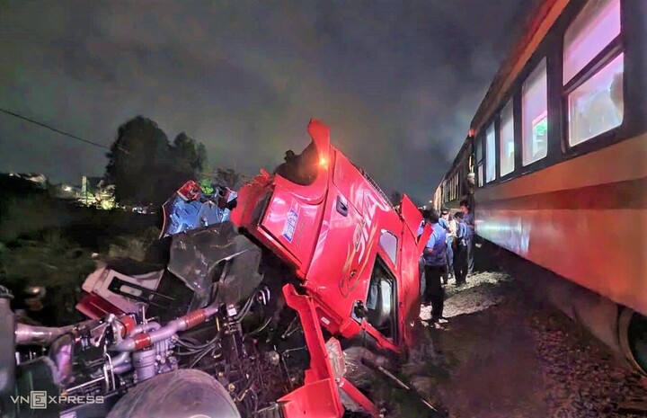 Hiện trường vụ tai nạn. (Nguồn: VNE)