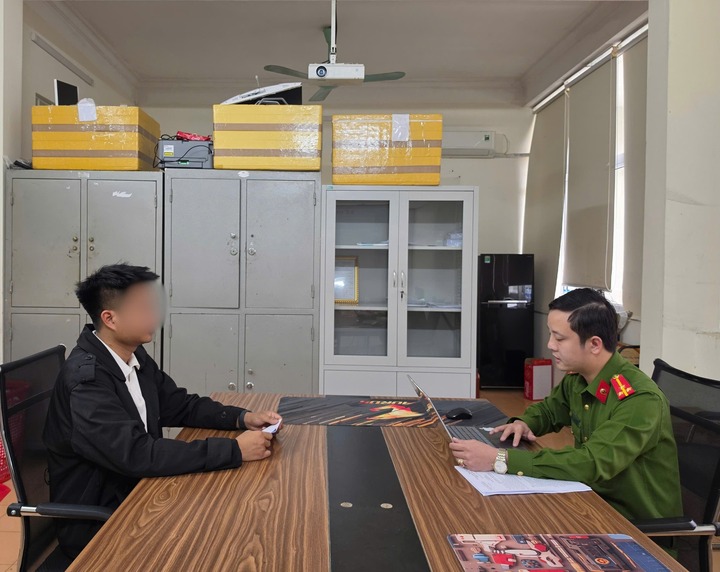 P.A.T tại cơ quan Công an. (Ảnh: Công an Hà Tĩnh)