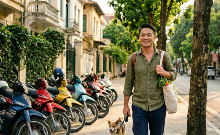 Tôi từng nghiện lái xe máy lượn lờ. Từ bỏ thói quen đó, bản thân cảm thấy thoải mái hơn mình tưởng rất nhiều. (Ảnh minh họa: AI)