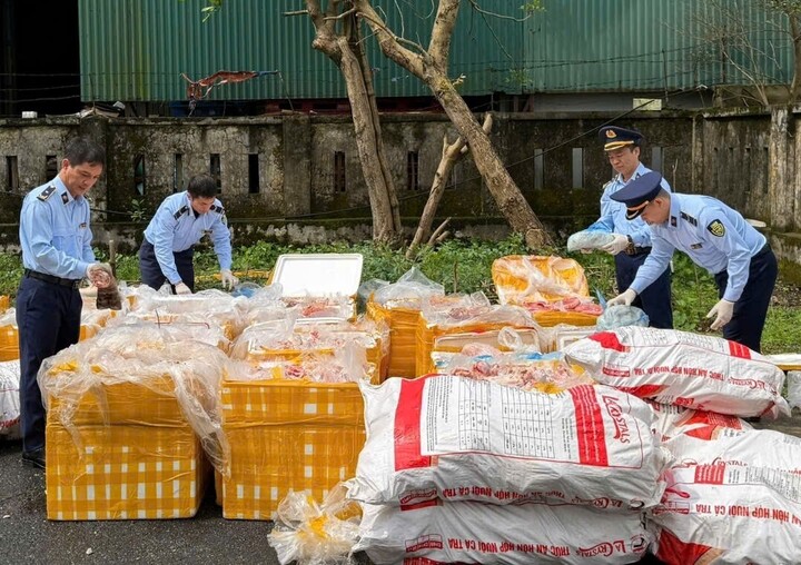 Lực lượng chức năng Hà Tĩnh phát hiện hơn 2,6 tấn nội tạng không rõ nguồn gốc được vận chuyển trên cao tốc. (Ảnh: H.T)