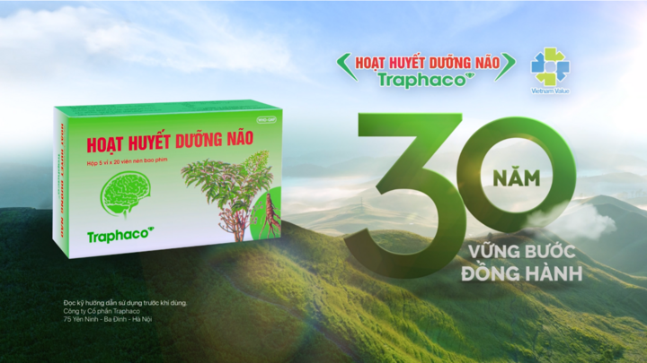 Hoạt huyết dưỡng não Traphaco với thành phần Đinh lăng, Bạch quả giúp cải thiện các triệu chứng như suy giảm trí nhớ, căng thẳng thần kinh, kém tập trung, giảm đau đầu, hoa mắt, chóng mặt, mất thăng bằng…