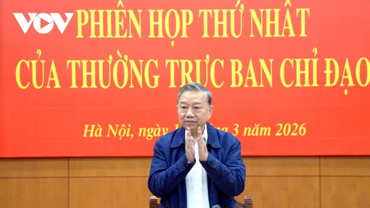 Tổng Bí thư Tô Lâm, Trưởng Ban chỉ đạo chủ trì phiên họp.