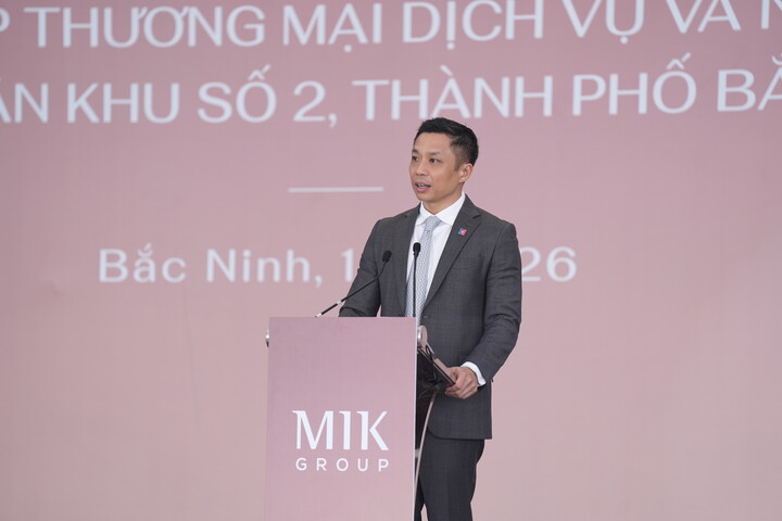 ông Nguyễn Dũng Minh - Phó tổng giám đốc MIK Group phát biểu tại buổi lễ.