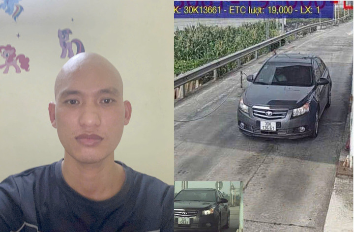 Nghi phạm Ngô Duy Thăng và chiếc ô tô biển số 30K-136.61 dùng để bỏ trốn.