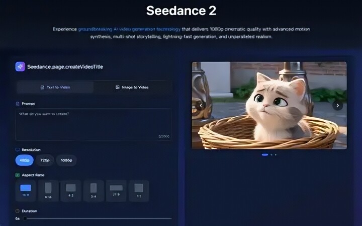 Giao diện tạo Video AI của Seedance. (Nguồn: Seedance)