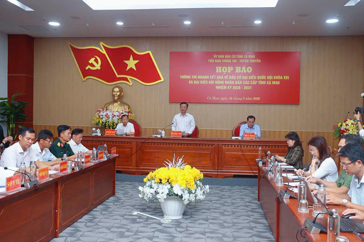 Ủy ban Bầu cử tỉnh Cà Mau tổ chức họp báo thông tin nhanh kết quả bầu cử ĐBQH khóa XVI và đại biểu HĐND các cấp tỉnh Cà Mau, nhiệm kỳ 2026 - 2031.