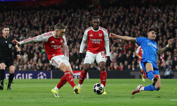 Arsenal thắng Bayer Leverkusen 2-0 ở lượt về vòng 1/8 Champions League. (Ảnh: Reuters)