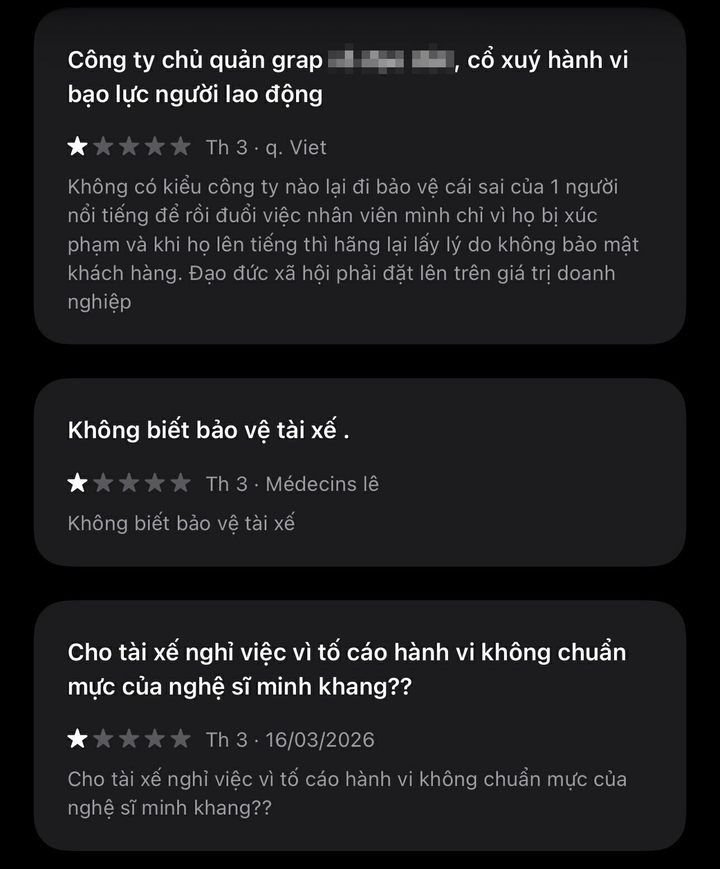Grab nhận 'bão' 1 sao sau vụ khoá tài khoản tài xế bị nhạc sĩ Minh Khang dọa dẫm - 3