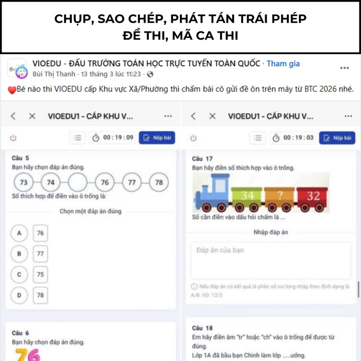 Đề thi bị phát tán. (Ảnh: VioEdu)