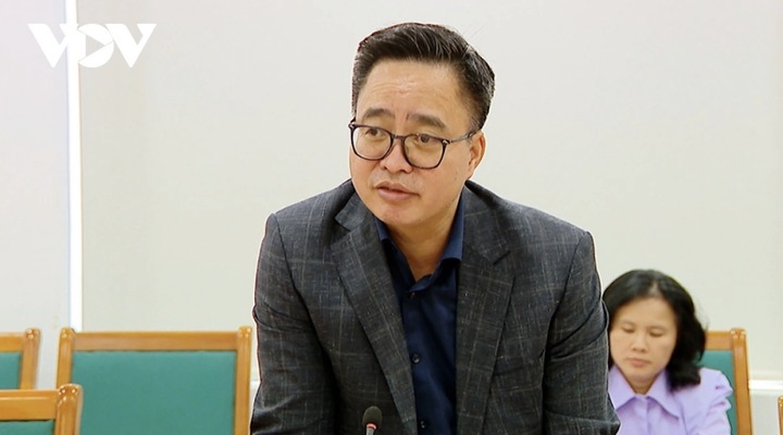 Phó Tổng giám đốc VOV Phạm Mạnh Hùng phát biểu tại cuộc họp.