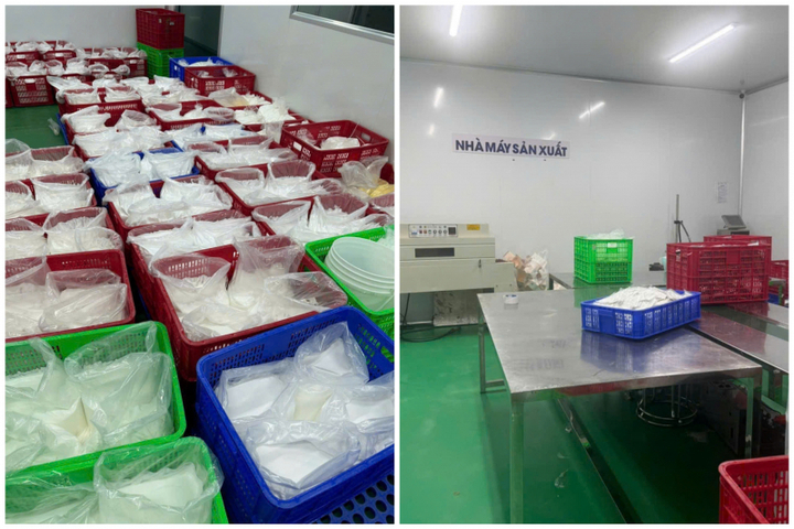 Một số loại hóa chất, bột không rõ nguồn gốc.