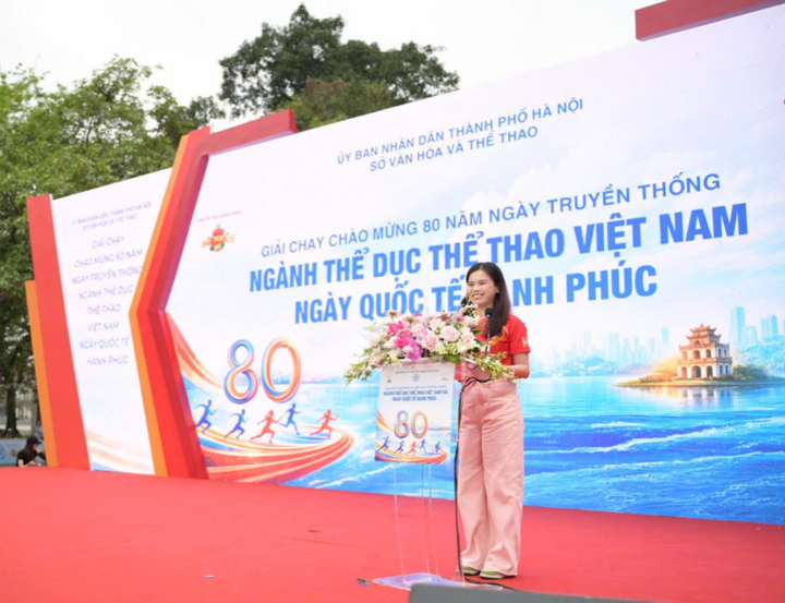 Bà Ngô Thị Xuân Ngọc - Đại diện Acecook Việt Nam chia sẻ tại sự kiện.