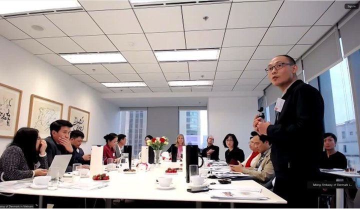 TS.BS Đăng Kiên báo cáo tại hội thảo do Đại sứ quán Đan Mạch tổ chức.