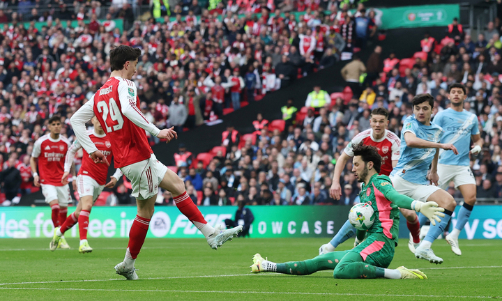 Havertz bỏ lỡ cơ hội đầu tiên trong trận đấu. (Ảnh: Reuters)