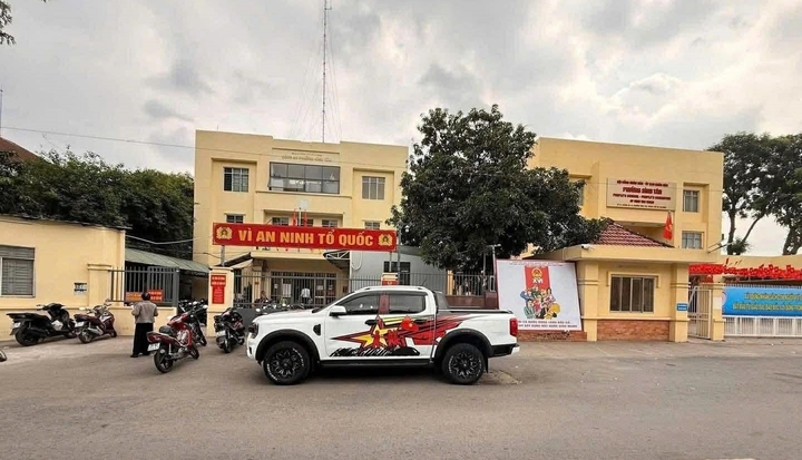 Chiếc ô tô bán tải do Khánh điều khiển chở theo Tuấn. (Ảnh: CACC)