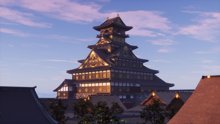 Lâu đài Osaka trong không gian thực tế ảo trên nền tảng Viverse. (Nguồn: HTC)
