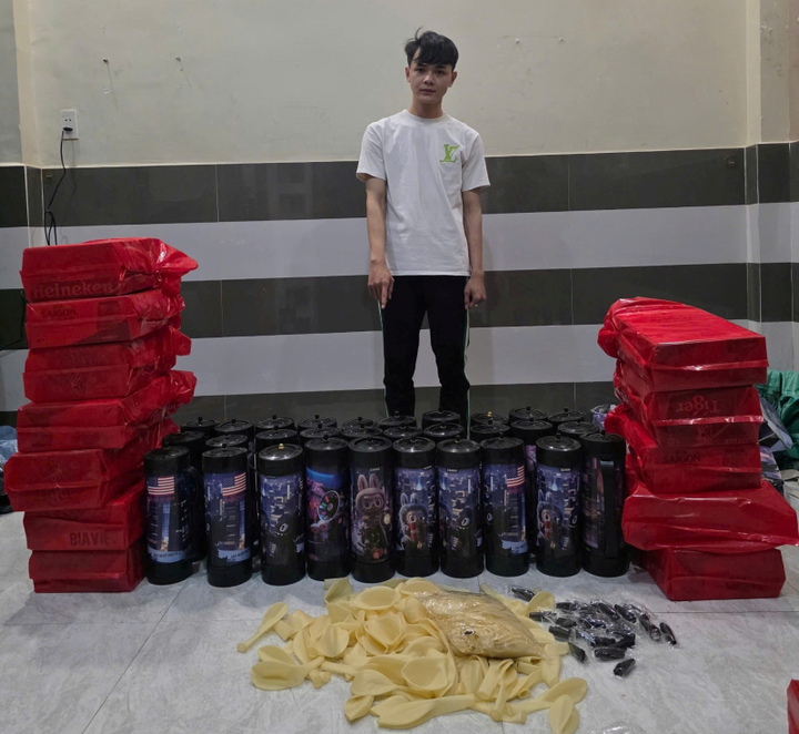 Huỳnh Đức Cường là người cầm đầu, cùng tang vật.