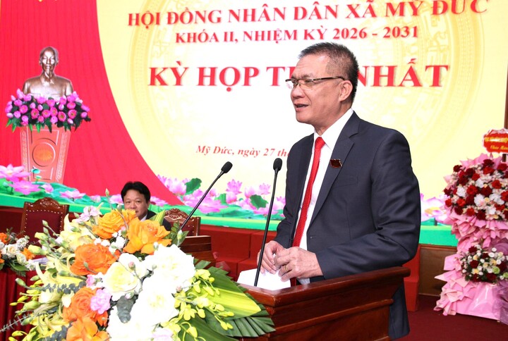 Ông Nguyễn Quang Đường, Phó Bí thư Đảng ủy, Chủ tịch UBND xã Mỹ Đức, tiếp tục được bầu giữ chức danh Chủ tịch UBND xã Mỹ Đức khóa II, nhiệm kỳ 2026-2031.