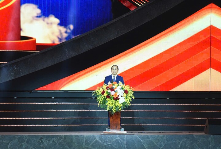 Chủ tịch UBND tỉnh Bắc Ninh Phạm Hoàng Sơn phát biểu tại buổi lễ.