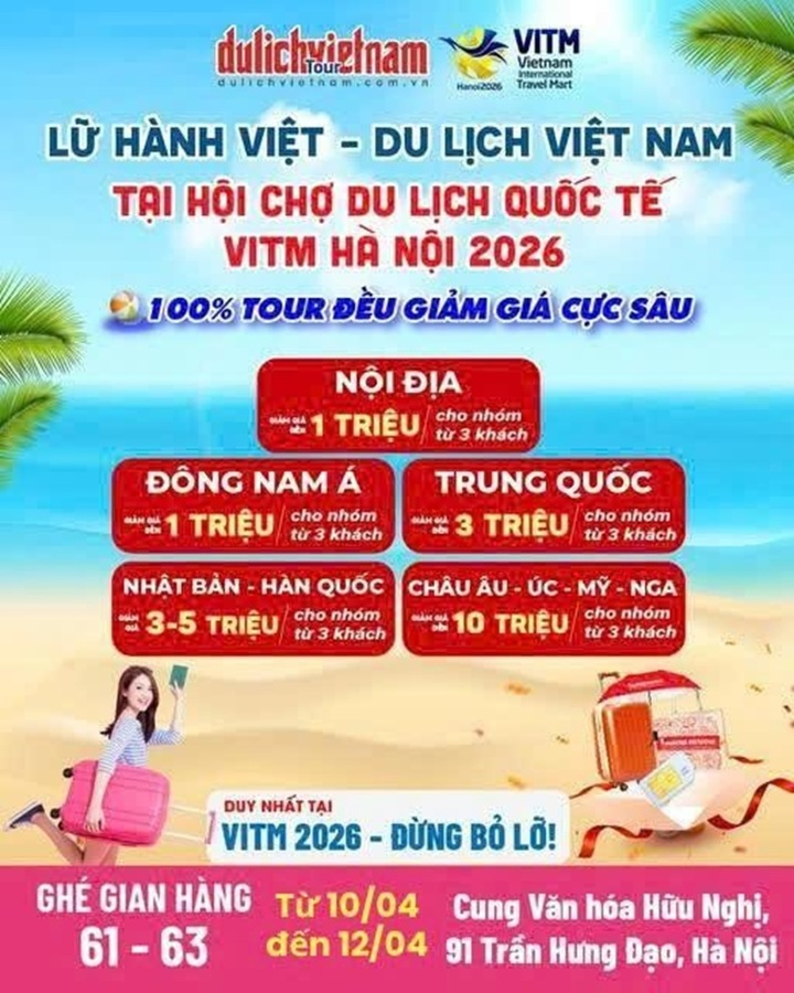 Lữ Hành Việt Nam tung ưu đãi lớn, tour giá tốt tại Ngày hội Du lịch 2026 - 3