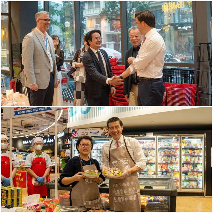 Các đại diện từ Hoa Kỳ trong chuyến thăm siêu thị FujiMart 67 Trần Phú – Ba Đình và gặp gỡ ban lãnh đạo FujiMart Việt Nam vào chiều ngày 25/3/2026.