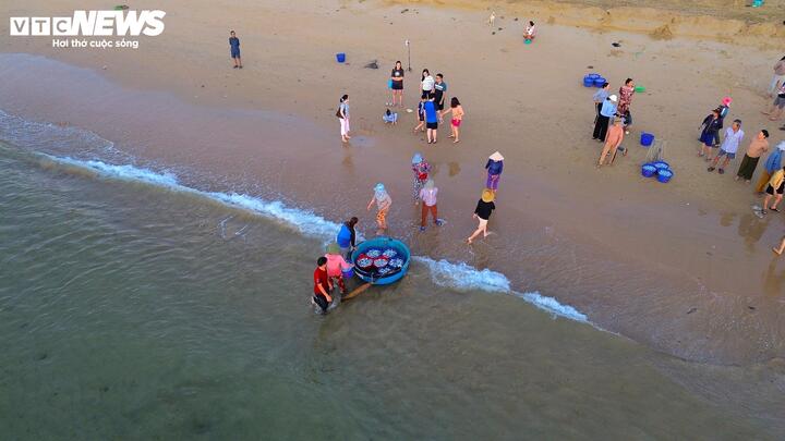 Để kịp việc, mỗi ngày bà phải dậy từ 4h, ra bãi biển chờ tàu về. Dù vất vả, công việc này vẫn là nguồn thu nhập chính giúp bà trang trải cuộc sống và nuôi con cái ăn học.