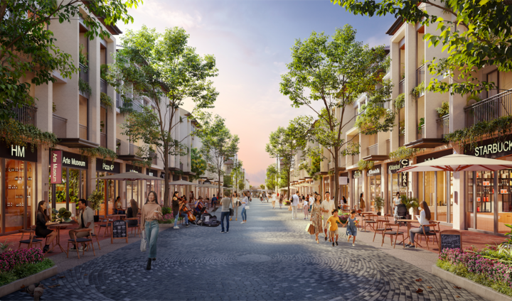 Khu vực thương mại được quy hoạch nhằm tạo dòng người và hình thành nhịp giao thương tại dự án. (Nguồn ảnh: BIM Group)