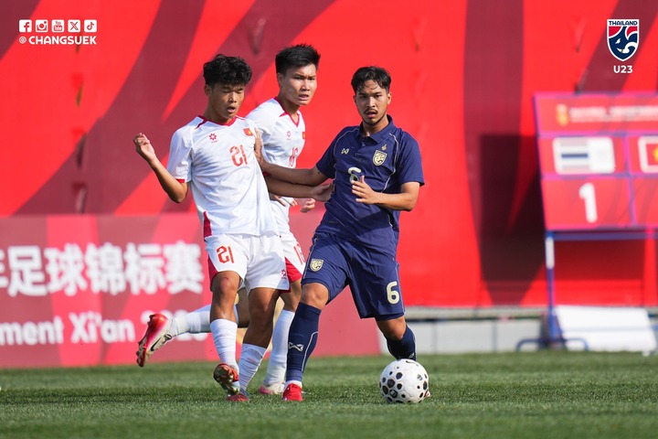 U23 Việt Nam bước vào hiệp 2 trong thế bị dẫn trước. (Ảnh: FA Thailand)