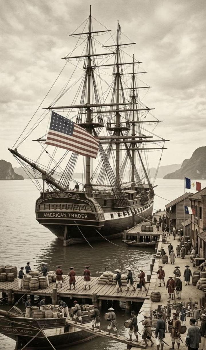 Tàu Mỹ bốc diêm tiêu từ Hà Tiên mang về Pháp.