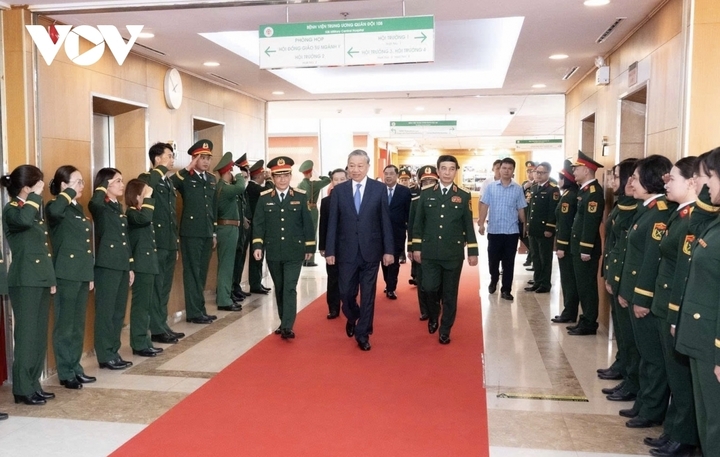 Tổng Bí thư Tô Lâm tới dự lễ kỷ niệm 75 năm ngày truyền thống Bệnh viện Trung ương Quân đội 108.