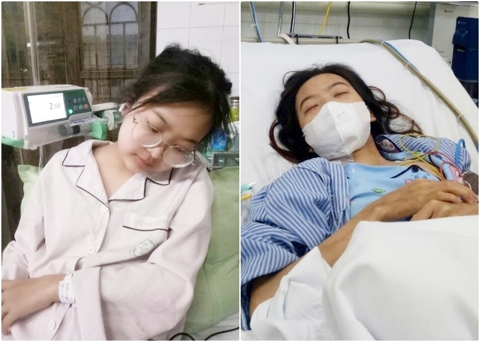 Hình ảnh Thương khi nằm viện điều trị bệnh.