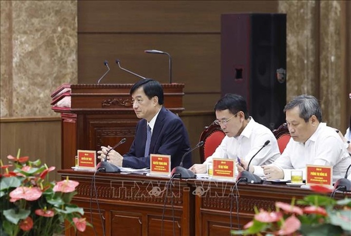 Ban Thường vụ Thành ủy Hà Nội. (Ảnh: Thống Nhất/TTXVN)