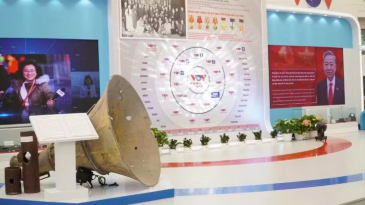 Triển lãm "80 năm Tiếng nói Việt Nam đồng hành cùng đất nước" tại Trung tâm Triển lãm Quốc gia, tháng 9/2025.