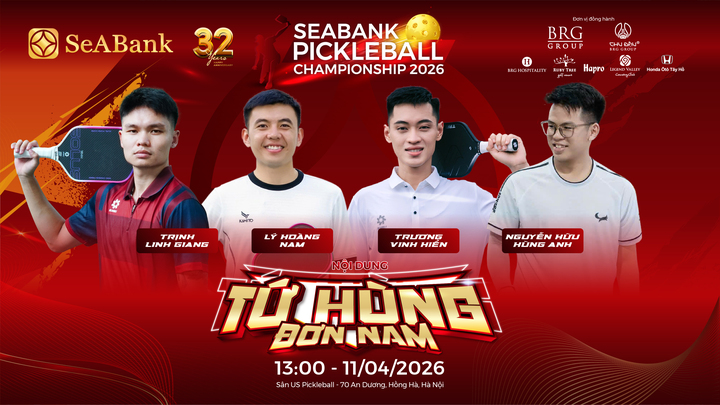 Giải SeABank Pickleball Championship 2026 được tổ chức nhằm gây quỹ từ thiện, tiếp tục nâng bước học sinh nghèo.