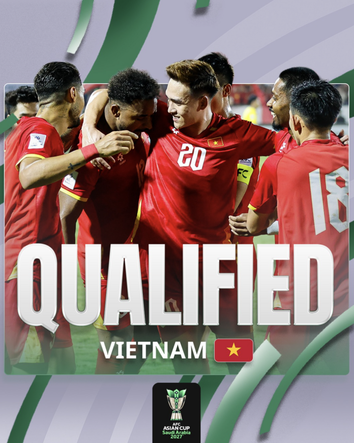 Liên đoàn bóng đá châu Á chính thức xác nhận đội tuyển Việt Nam giành quyền tham dự vòng chung kết ngay sau trận thắng Malaysia. (Nguồn: AFC)