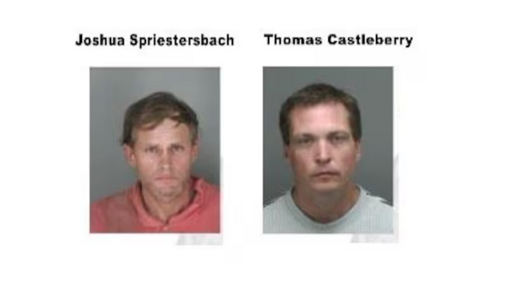 Cảnh sát nhầm lẫn Spriestersbach (trái) với tên tội phạm Castleberry.
