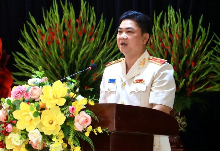 Tân Cục trưởng Cục Cảnh sát PCCC và CNCH Dương Đức Hải phát biểu nhận nhiệm vụ.