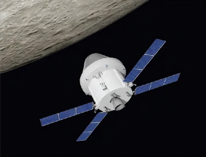 (10) Tàu Orion thực hiện hành trình bốn ngày theo quỹ đạo tự do quay quanh Mặt trăng, trước khi trở về Trái đất. (Nguồn: ESA/NASA)