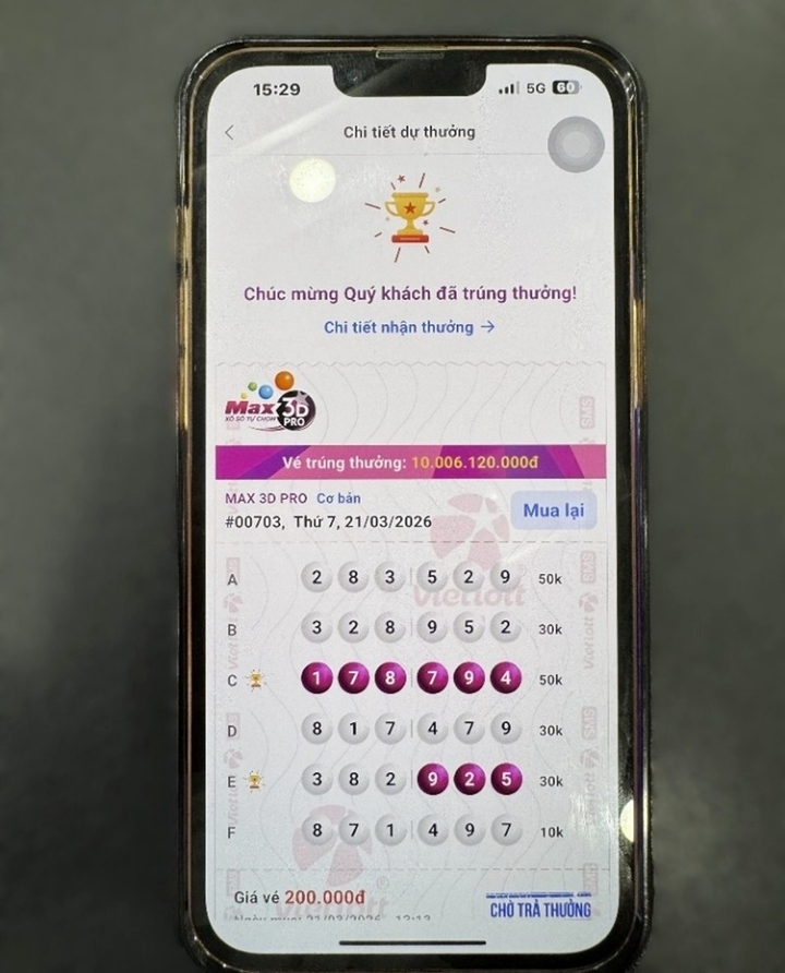 Các dãy số trúng thưởng của ông T. (Ảnh: Đ.V)