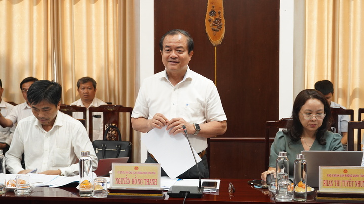 Ông Nguyễn Hồng Thanh - Phó Chủ tịch Thường trực UBND tỉnh Tây Ninh - phát biểu tại buổi làm việc.