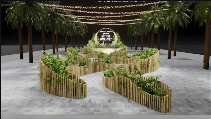 “Đại lộ duyên dáng” với cảm hứng thiết kế từ tre, cùng ý tưởng sàn runway hiện đại.