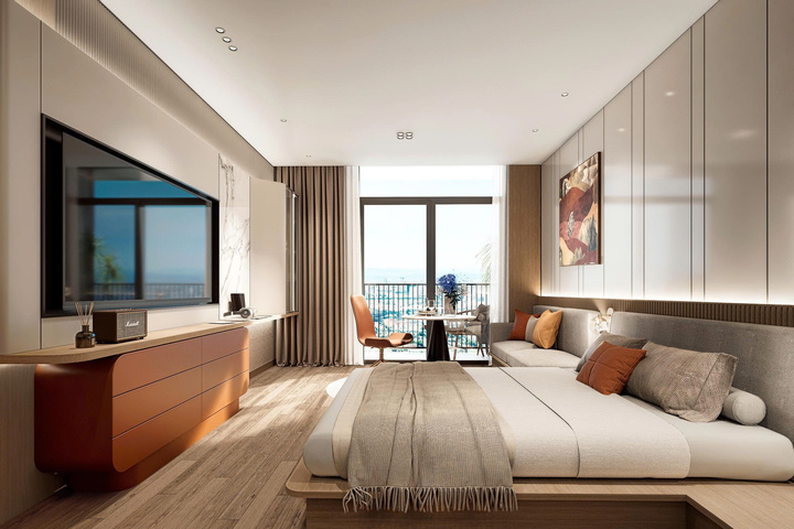 Căn hộ Officetel SkyZen có thiết kế vuông vức và bài trí thông minh giúp tối ưu 100% công năng sử dụng.